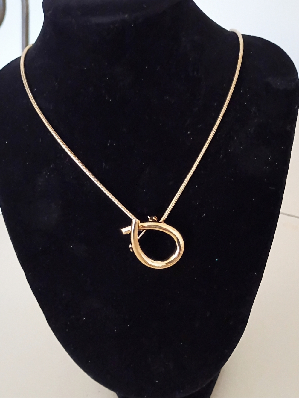 Gold Soho Design Pendant/Brooch & Chain